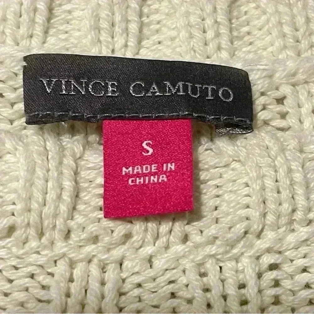 Vince Camuto Ivory Cotton Popcorn Sweater S - Picture 7 of 8